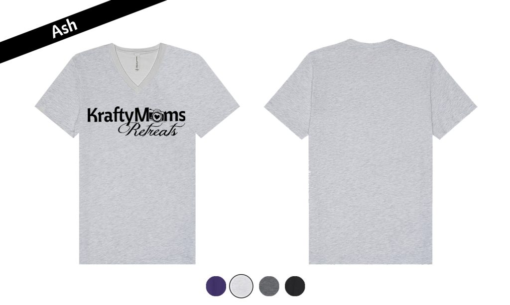 KraftyMoms Retreats KraftyMerchandise V-Neck 3501 Ash Main