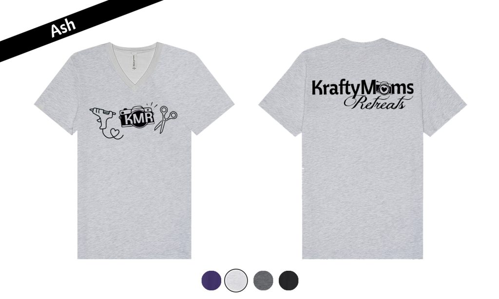 KraftyMoms Retreats KraftyMerchandise V-Neck 3501 Ash Tri-Icons
