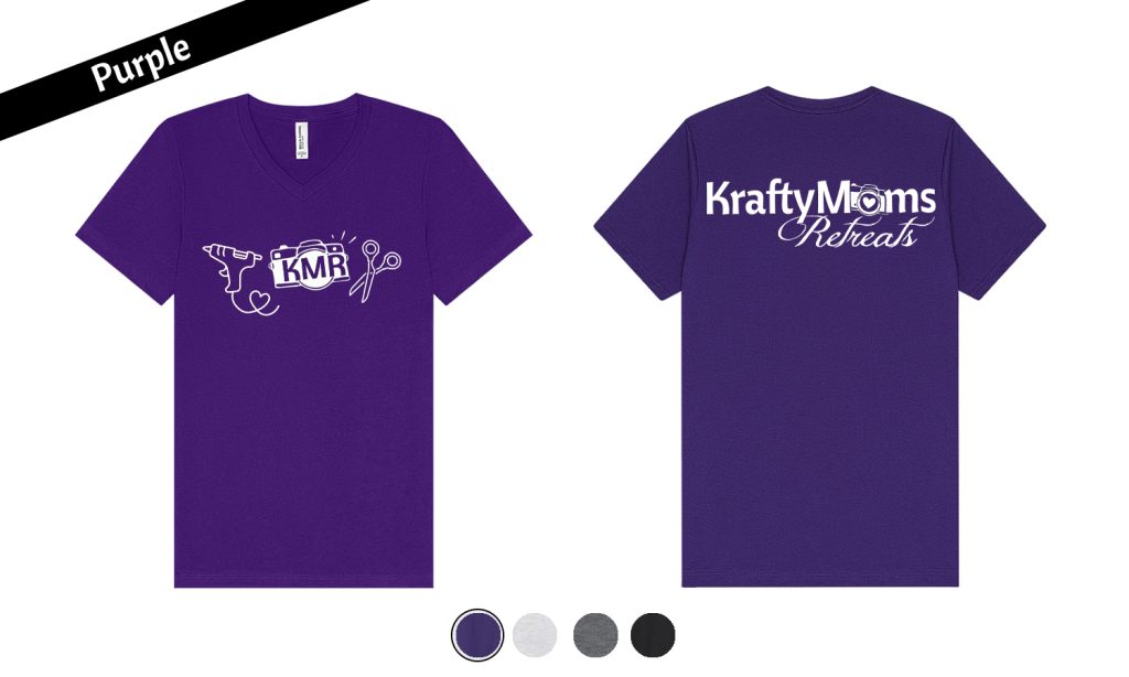 KraftyMoms Retreats KraftyMerchandise V-Neck 3501 Purple Tri-Icons
