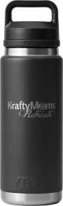 KraftyMoms Retreats KraftyMerchandise Yeti Water Bottle Chug Black Main