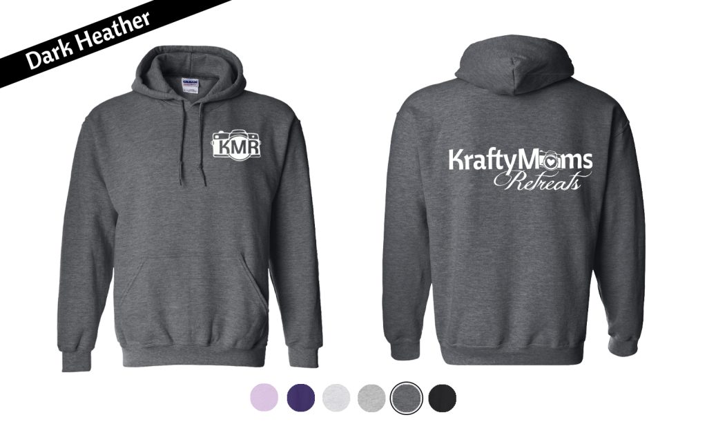 KraftyMoms Retreats KraftyMerchandise Zip-Up 18500 Dark Heather Camera