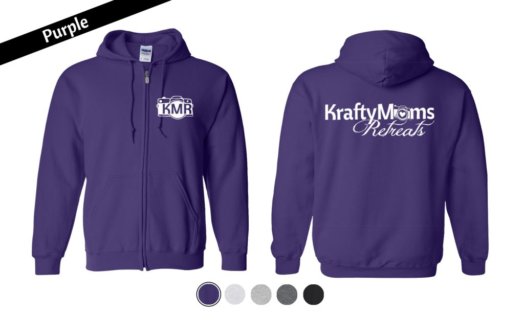 KraftyMoms Retreats KraftyMerchandise Zip-Up 18600 Purple Camera