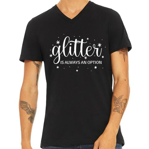 V Neck Glitter